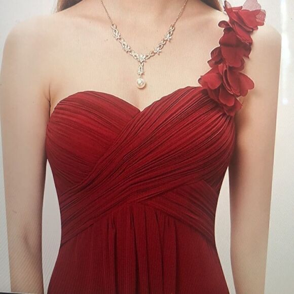 COPY - NWT Dress maroon one shoulder - Picture 3 of 5